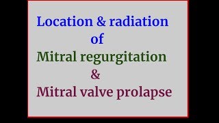 MURMURS of Mitral regurgitation amp prolapse Location amp radiation [upl. by Tecu]