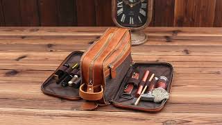 Groomsmen Gift Personalized Leather Toiletry Bag [upl. by Alenairam]