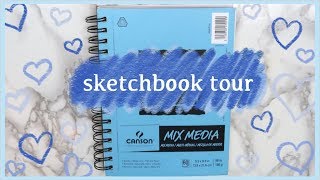 Sketchbook Tour My First Sketchbook  100k Giveaway [upl. by Valsimot]