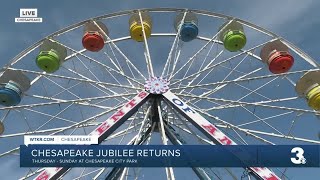 Chesapeake Jubilee Returns Amusements of America brings Ferris wheel for first time [upl. by Ajak66]