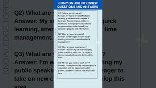 4 Most Common Job Interview Questions and Answers [upl. by Durwin]