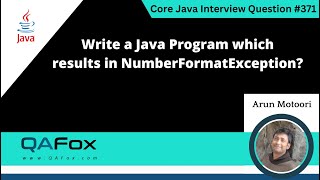 Write a Java program which results in NumberFormatException Core Java Interview Question 371 [upl. by Perdita]