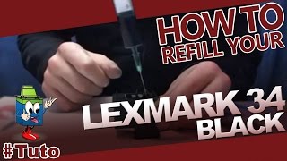 Lexmark 34 Black cartridge  How To Refill The Cartridge [upl. by Inanuah]