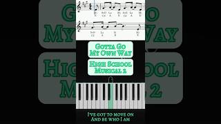 High School Musical 2  Gotta Go My Own Way Piano Cover HighSchoolMusical2 HSM PianoShorts Cover [upl. by Oilegor41]