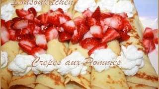 Recette de crepes aux pommes  Apple crepes [upl. by Tonie625]