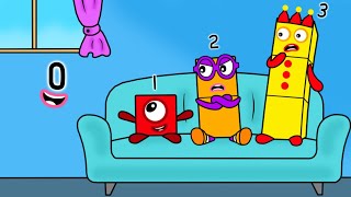 Early in the morning Numberblocks 0 met Numberblocks 1 and this made Numberblocks 2 not like her [upl. by Elery]