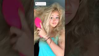 Let’s brush my curly hair 👀 shorts fyp viral curlyhair [upl. by Atinahs]