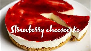 No Bake Strawberry Mascarpone Cheesecake [upl. by Klockau]