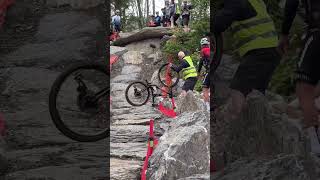 Is the Crans Montana Xc too risky What you think ucimtbworldcup xco mtb crash shorts [upl. by Pickar694]