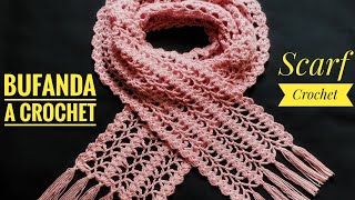 😱Con Solo 100 gr de Lana Tejí ésta Linda Bufanda a CROCHET en Un día Easy Crochet ScarfChalina [upl. by Bedell]