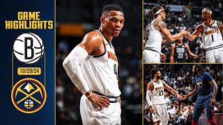 DENVER NUGGETS WIN IN OT AGAIN‼️  Full Game Highlights vs Nets 102924 [upl. by Euginom]