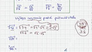 Działania na pierwiastkach część 2  Matematyka Szkoła Podstawowa i Gimnazjum [upl. by Akcinahs]