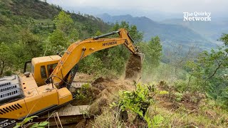 Heavy Duty Excavator in Action Road Construction [upl. by Kira771]