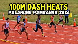 100M Dash Heats  Palarong Pambansa 2024 Cebu City [upl. by Leschen]