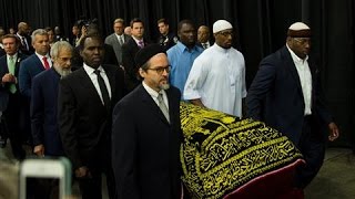 Fans Honor Muhammad Ali at Muslim Prayer Service [upl. by Grobe]