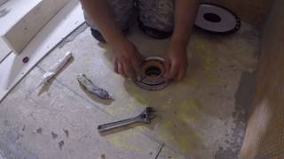 HOW TO INSTALL TILE SHOWER DRAIN KERDI DRAIN ADAPTER schlutersystems tiletips tile diy remodel [upl. by Aubrey127]