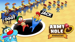 Oggy And Jack Playing Hole Master Army Attack Game [upl. by Oflodor]