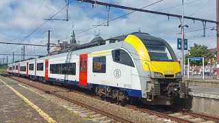 Departure NMBS Desiro as LTrain towards Mons at station SaintGhislain 1782024 [upl. by Heigl]