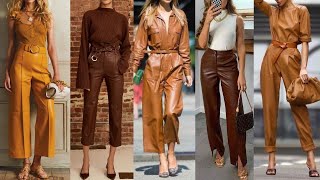 Nuevas TENDENCIAS de MODA MUJER 2022 COMBINACIONES LOOKS Y OUTFITS CON PRENDAS DE CUERINA CONJUTOS [upl. by Airliah]