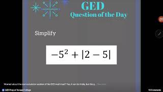 GED QOD Order of Operations Example 3 [upl. by Eicul]