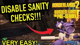 DISABLE SANITY CHECKS FOR BORDERLANDS 2 amp PRESEQUEL Hex Multitool [upl. by Ikuy]