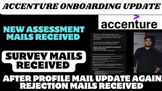 Accenture onboarding update Assesment mailSurvey mails news [upl. by Wyly301]