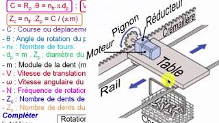 TRANSFORMATION DE MOUVEMENT par Pignon crémaillère [upl. by Petunia]