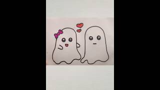 Boo 👻 art creative couple easy [upl. by Akimas]