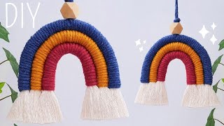 DIY🌈 como hacer un ARCOIRIS en MACRAME paso a pasoDIY Macrame Rainbow Tutorial step by step [upl. by Malka]