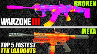 WARZONE TOP 5 FASTEST TTK LOADOUTS AFTER UPDATE Warzone Best Class Setups [upl. by Ahcilef211]