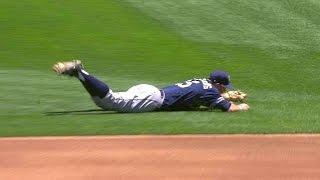 SDOAK Spangenberg makes a diving stop at second [upl. by Lysander]