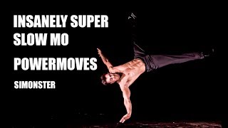 Super Slow Motion Powermoves Airflares Flares Handhops by Simonster Breakdancing [upl. by Ellesij]