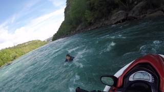 GUY FALLS OFF JETSKI IN NIAGARA FALLS RAPIDS [upl. by Aihcela]