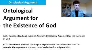 ONTOLOGICAL ARGUMENT A LEVEL RELIGIOUS STUDIES [upl. by Kramnhoj]