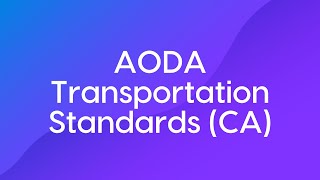 AODA Transportation Standards Course Trailer [upl. by Hollander]