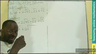 BECE 2024  How to simplify Surds  Question No 3 a Paper 2 [upl. by Aleda584]