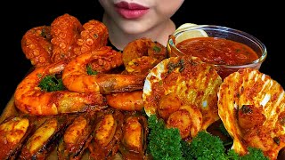 SEAFOOD BOIL MUKBANG  Shrimp Scallop Mussels Giant Octopus [upl. by Nolaf]