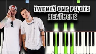 Twenty One Pilots  Heathens  Piano Tutorial Synthesia Download MIDI  PDF Scores [upl. by Clerk836]