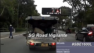 14oct2024 SBE1600L volvo s80 swerve into lane splitting motorcyclists path [upl. by Juakn]