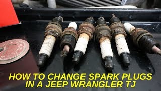 HOW TO CHANGE SPARK PLUGS ON A JEEP WRANGLER [upl. by Luapnoj398]