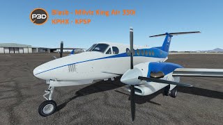 Milviz King Air 350i  Prepar3d V54  KPHX to KPSP [upl. by Adnaloy]