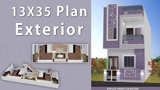 13X35 house front design  front design of small house [upl. by Byrn]