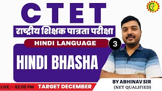 CTET HINDI CLASSES  Hindi Bhasha  03  BY ABHINAV SIR [upl. by Cousin]