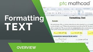 Formatting Text in Mathcad Prime [upl. by Cleodel462]