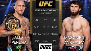 ALEX PEREIRA vs MAGOMED ANKALAEV  UFC Fantasy  AI Prediction  Full Fight [upl. by Zedecrem502]