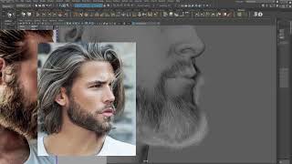 Ornatrix Maya Live Stream Creating Facial Hair part 1 [upl. by Draner]