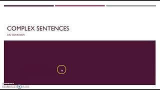 Sentence Types Overview of Complex Sentences [upl. by Fabi]