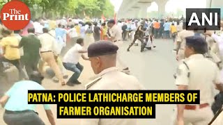 Patna Police lathicharge protesting members of farmer organisation [upl. by Llecram121]