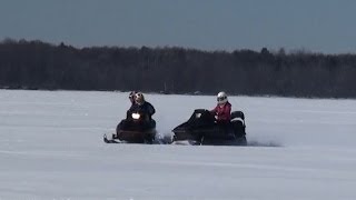 Snowmobile accident on a frozen lake [upl. by Zoeller841]