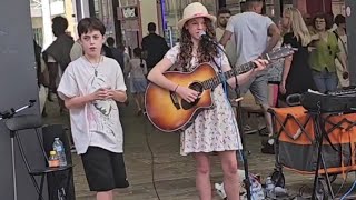 Alfie had a improptu duet with the super talented yesterday whilst looking for a spot to busk [upl. by Maiga93]